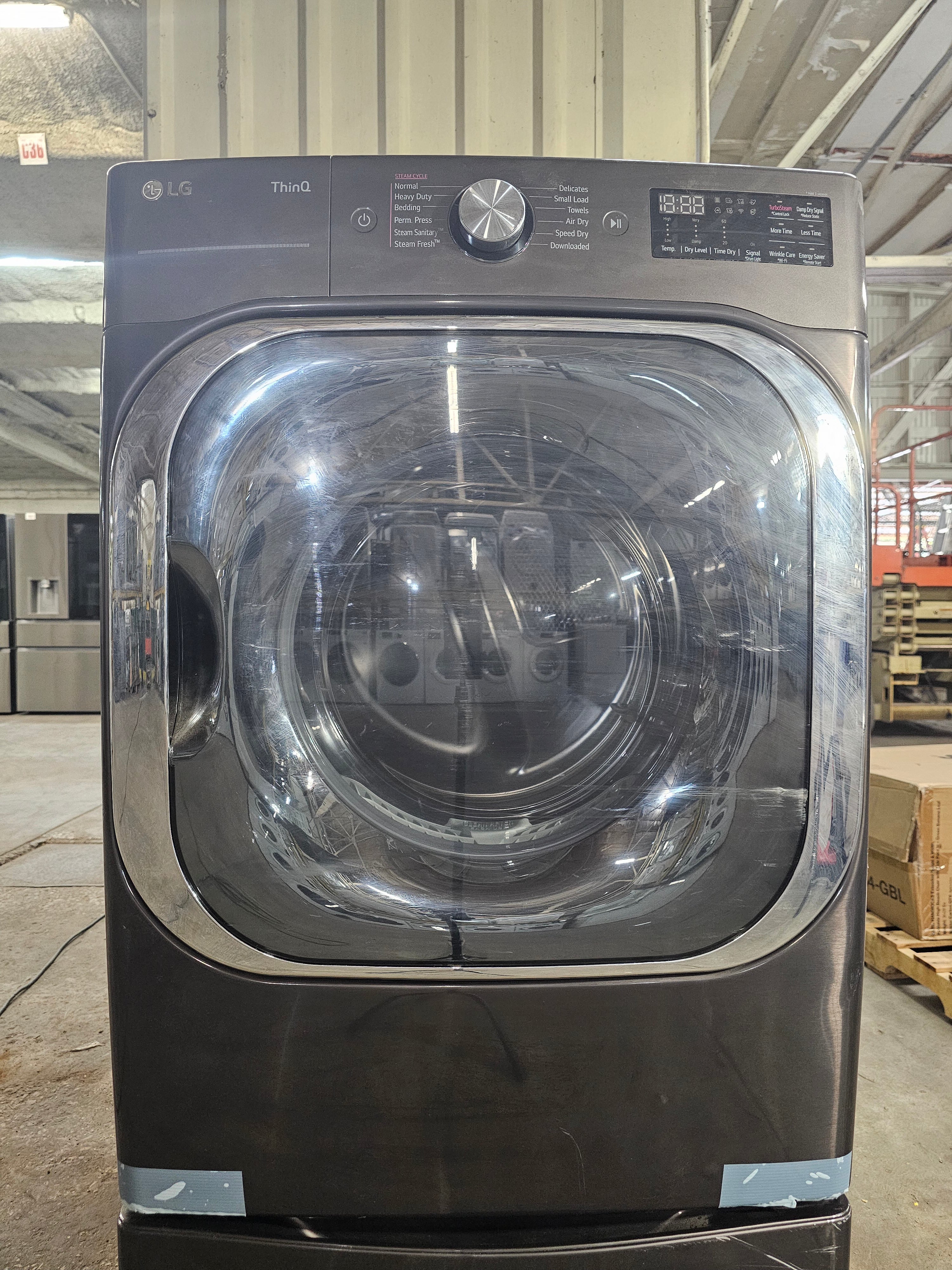 LG 9.0 cu. ft. Vented SMART Stackable Electric Dryer in Black Steel with TurboSteam and Sensor Dry Technology